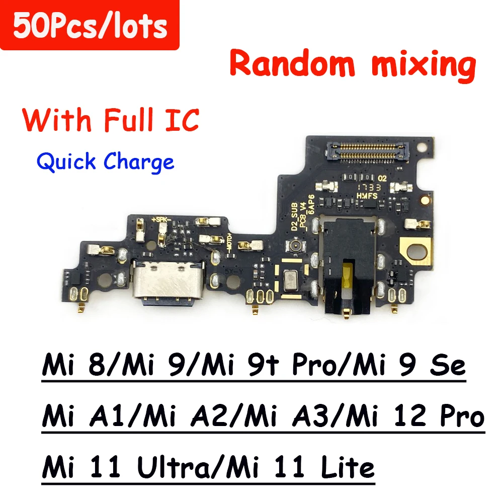50 Шт. USB Зарядное Устройство Порт Разъем док-станции Гибкий Кабель Для Xiaomi Mi 8 9 9T 10T Lite Pro A1 A2 Lite 12 Pro Модуль Платы Зарядки