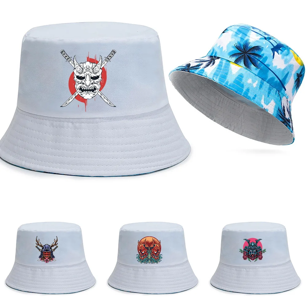 Модная Хлопковая Рыбацкая Шляпа Серии Monster Print, Широкополые Шляпы, Обратимые Гавайские Кепки, Мужская Повседневная Панама, Женские Пляжные Шляпы от Солнца
