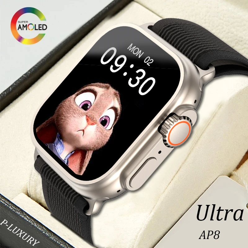 2023 Ultra AP8 Смарт-часы Мужские 49 мм 2,1 дюйма 385*485 HD 300 мАч NFC Умные Часы Игры Спортивные Фитнес-Часы для Android IOS Ultra AP8