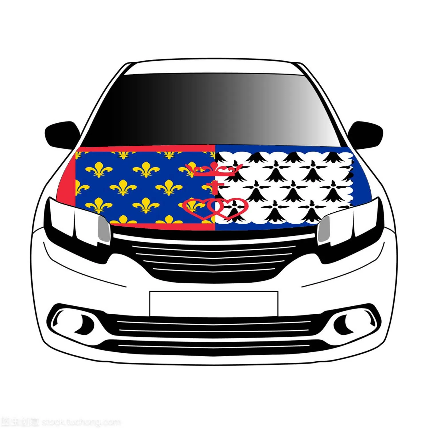 Флаги Луары, крышка капота автомобиля, 3,3x5 футов/5x7ft, 100% полиэстер, баннер на капоте автомобиля