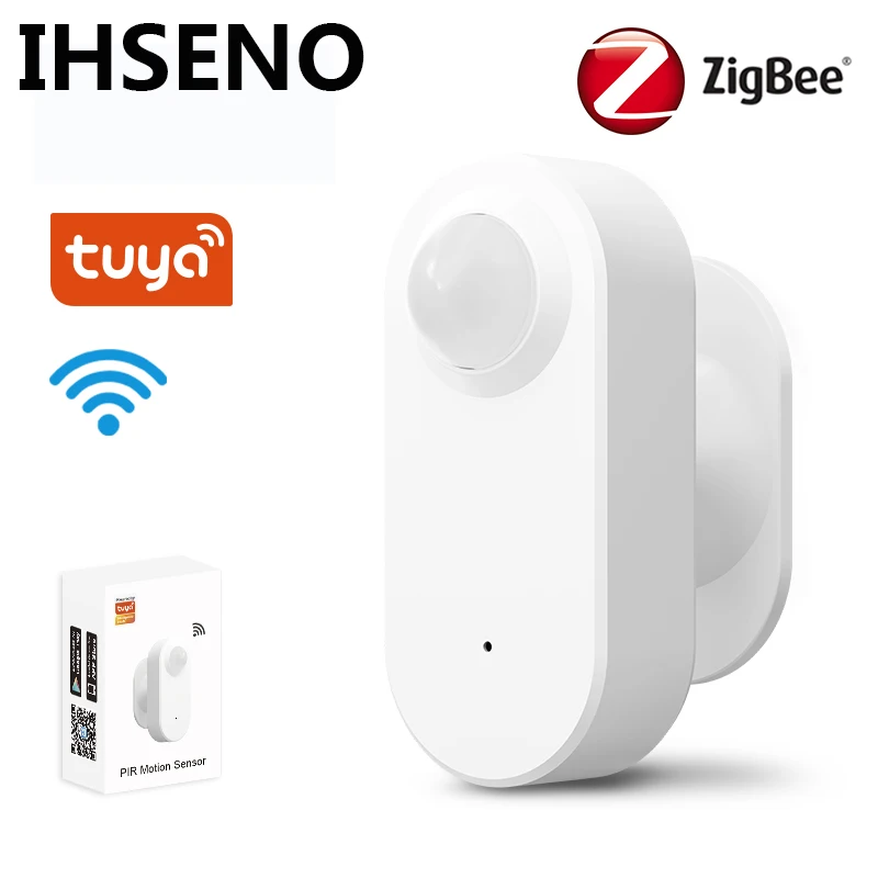 IHSENO Zigbee/WiFi ИК-датчик Датчик движения человека Обнаружение охранной сигнализации Дистанционное управление приложением для Умного дома