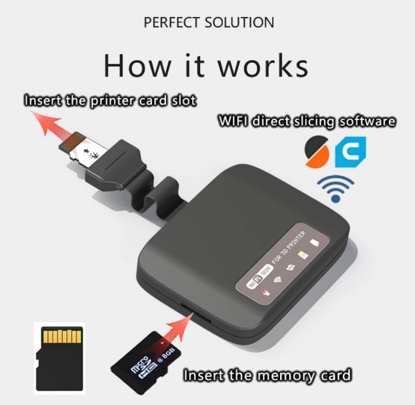 Wifi Box Адаптированный к 3D принтеру Подключи и играй Автоматически Обновляет файлы Работает слот для SD-карты