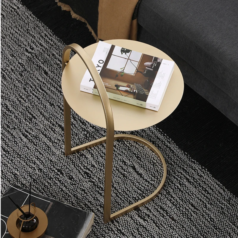Современный кофейный столик в скандинавском стиле, модный приставной столик, двухслойный журнальный столик, Металлический стол, мебель для дома, современная гостиная, диван сбоку
