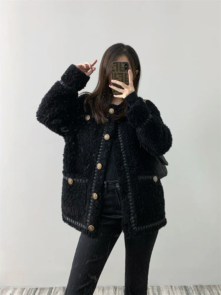 Шерстяное Пальто с мехом, Женская Корейская мода 2023, Куртки для женщин, Дизайнерская Роскошная Верхняя одежда