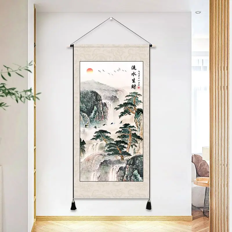 Картины с пейзажами в китайском стиле, Настенные художественные Плакаты, Винтажный декор комнаты, Эстетическая Настенная картина для гостиной, офиса