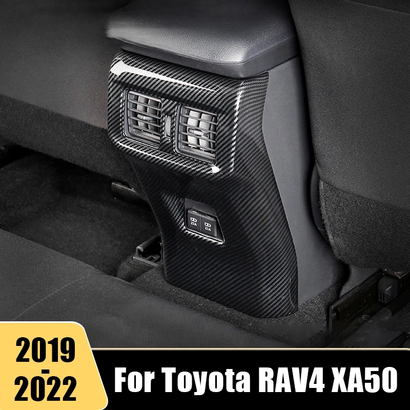 Для Toyota RAV4 XA50 2019 2020 2021 2022 2023 RAV 4 XA 50 Автомобильный Задний Ряд Кондиционер Вентиляционное Отверстие Отделка Наклейка Крышка Аксессуары