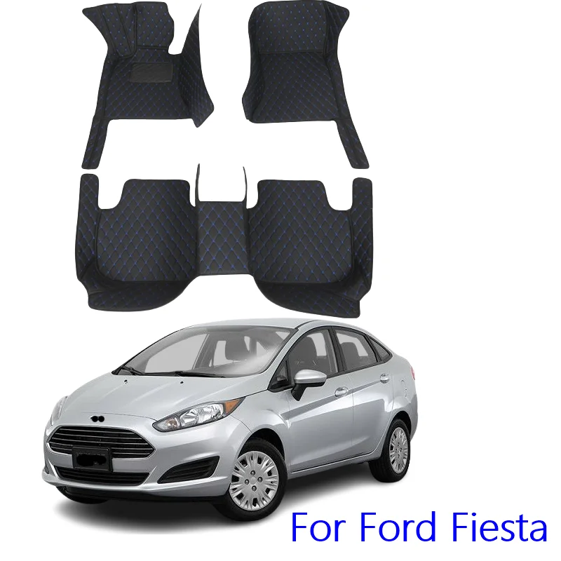 Для Ford Fiesta 2016 2015 2014 2013 2012 2011 2010 2009 2008 Кожаные Ковры, Водонепроницаемое украшение интерьера Авто
