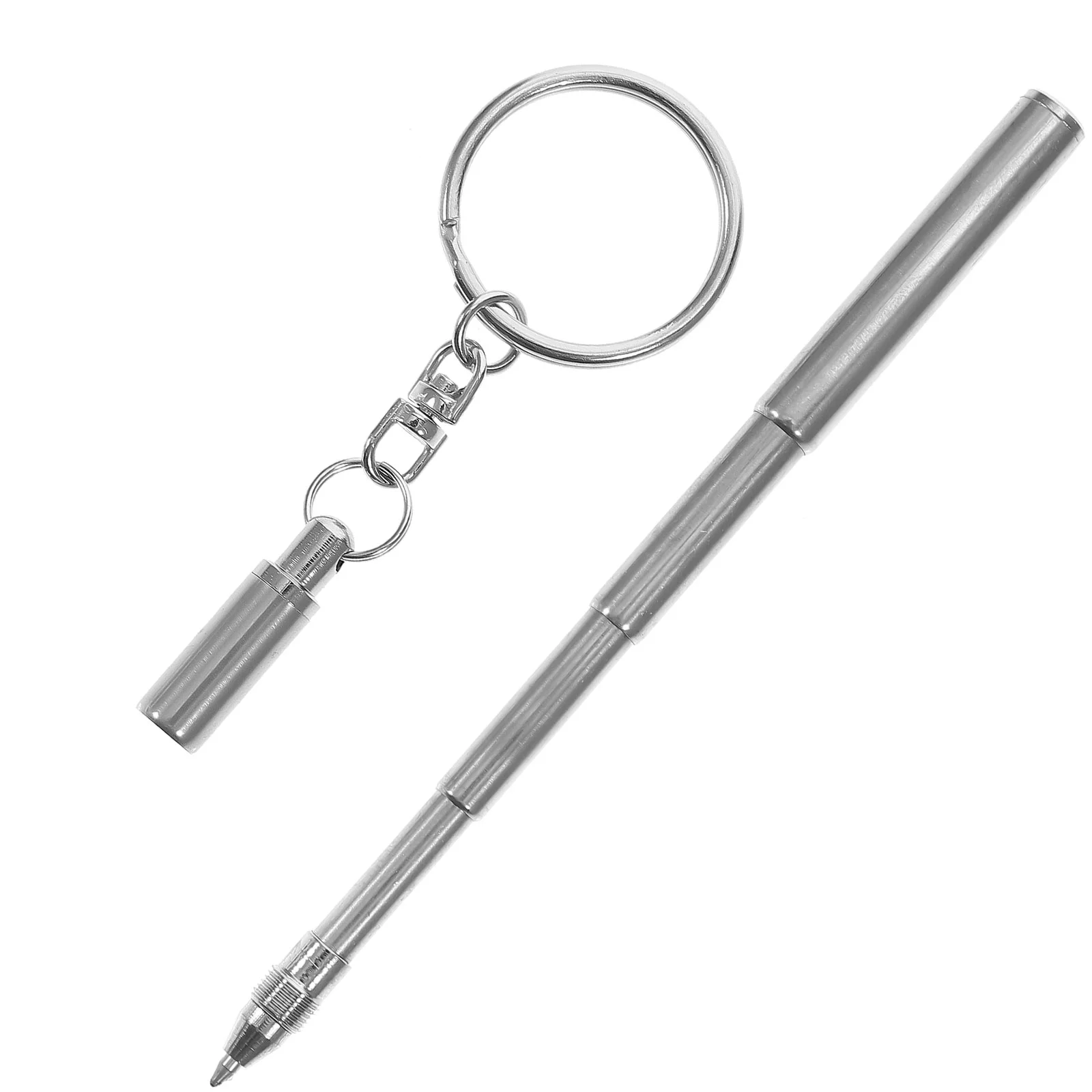 Выдвижная ручка-брелок для ключей из нержавеющей стали, Телескопическая ручка-брелок для ключей, Портативная телескопическая ручка для канцелярских принадлежностей для студентов